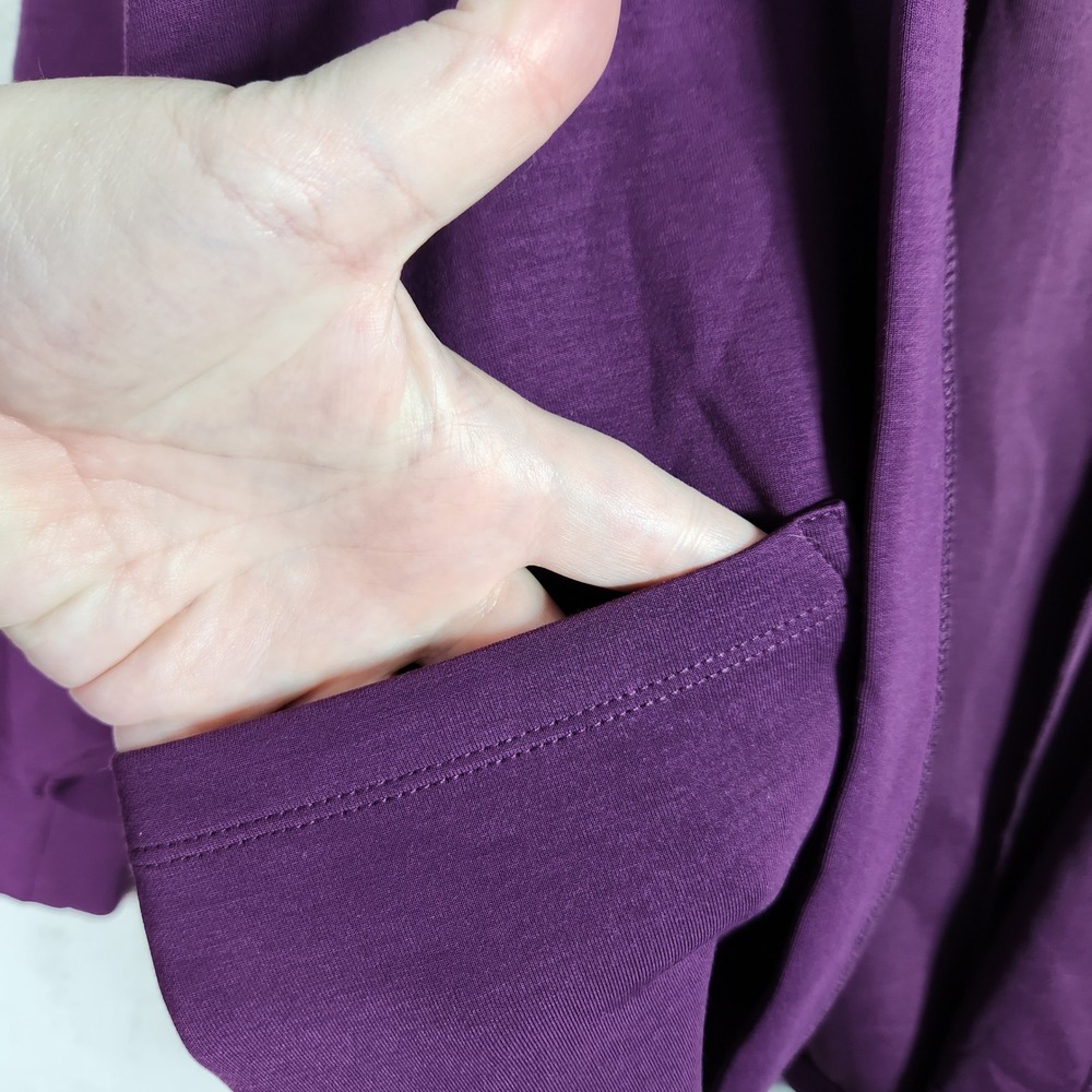 Belle Kim Gravel Cardigan Womens Medium Roasted Fig Scuba Luxe Bat Wing A703691 - Picture 9 of 11